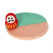 【日本Mark’s】干支招福毛氈裝飾杯墊 ‧ 達摩/紅色