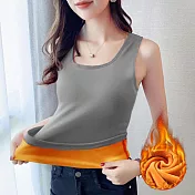 【AnZa】黃金絨加絨加厚內搭保暖背心(2色)       M 淺灰