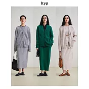 ltyp旅途原品 100%羊毛絞花開衫毛衣 復古文藝針織外套女冬 M L  M 雲煙灰