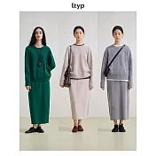 ltyp旅途原品 100%羊毛絞花套頭毛衣 復古文藝針織外套女冬 M L  M 古陶杏