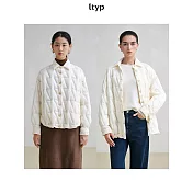 ltyp旅途原品 95白鵝絨輕薄羽絨服女冬季長款襯衫領羽絨外套 M L  M 象牙白