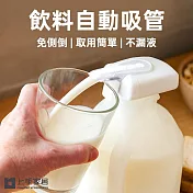 【上手家居】飲料自動吸管 2入組(壓頭/抽水器/按壓頭/上水器) 白色
