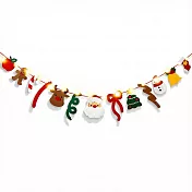 【上手家居】聖誕節佈置三角旗-帶燈串(聖誕節裝飾/拉旗/掛旗/彩旗) 聖誕派對款