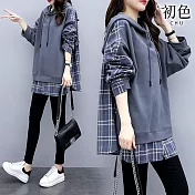 格紋假兩件連帽T，熱銷女裝任選2件$698