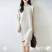 【Lockers 木櫃】半高領套頭針織毛衣裙 L114110507 奶駝色M