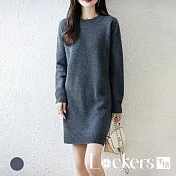 【Lockers 木櫃】半高領套頭針織毛衣裙 L114110507 深灰色M