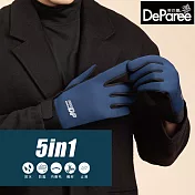 蒂巴蕾 極暖防水觸控手套 男款 潛水布/5in1 藏青色