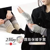 日本丸中 2way露指保暖手套 黃色款