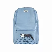 【Kusuguru Japan】後背包 雙肩包 日本眼鏡貓 大容量前開口背包  Matilda-san款 -藍色