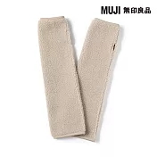 【MUJI 無印良品】再生聚酯纖維舒適絨毛袖套 FREE 淺米