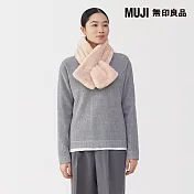 【MUJI 無印良品】再生聚酯纖維保暖絨毛圍巾 粉紅