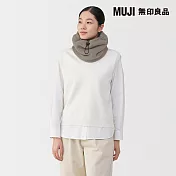 【MUJI 無印良品】再生聚酯纖維內絨毛刷毛保暖領圍 摩卡棕