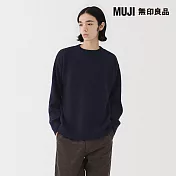 【MUJI 無印良品】男安地斯羊毛圓領針織衫 M 暗藍
