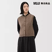 【MUJI 無印良品】女安地斯羊毛背心 M 棕色