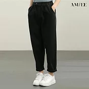 【AMIEE】黑色九分哈倫褲(KDPQ-8618) M 黑色
