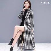 【AMIEE】時尚千鳥格毛呢大衣(KDCQ-5016) M 圖片色