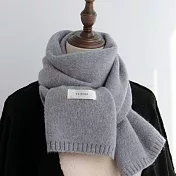 【唯蜜色】ins韓風百搭仿羊絨純色針織圍巾 灰色