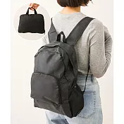 日本3COINS 黑色率性可摺疊旅行用後背包 黑色