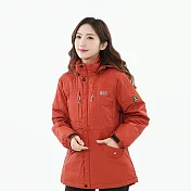 【遊遍天下】女款極暖GlobeTex防水防風保暖顯瘦羽絨外套(GJ23036) XL 暗桔