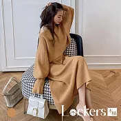 【Lockers 木櫃】赫本名媛小香風針織套裝 L114111702 駝色F