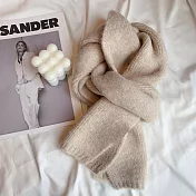 【唯蜜色】韓版百搭針織純色簡約保暖圍巾 藕杏色