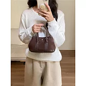 O-ni O-ni全新品精選優質皮革麂皮橫款方型大容量熱銷多功能時尚經久耐用托特包(品質保證)(bag-6160) 咖啡色