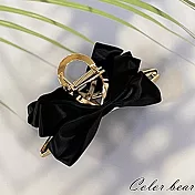 【卡樂熊】韓系簡約蝶結氣質造型鯊魚夾/抓夾- 黑色