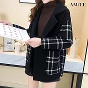 【AMIEE】西裝領外套(KDCQ-019) M 黑色