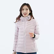 【遊遍天下】女款顯瘦中長版防潑水防風保暖羽絨外套(GJ22052) 3XL 淺紫