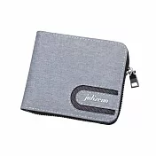 【HandStyle】男短夾 經典輕量極簡帆布Ｕ型拉鍊男士短夾(1125)_88065 _淺灰