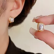 【HandStyle】耳環 輕奢小巧百搭氣質簡約白色珠珠耳環_94040