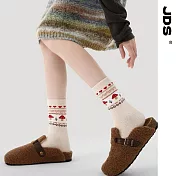 【JDS設計襪】珊瑚絨加厚保暖費爾島襪  暖絨冬日-米