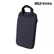 【MUJI 無印良品】降落傘布筆電收納包直式 黑黑.約34x25cm