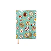 珠友 A5/25K可調式棉麻布書衣 02綠格港點