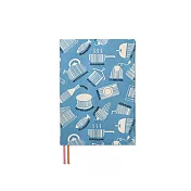 珠友 A5/25K可調式棉麻布書衣 04空藍條碼