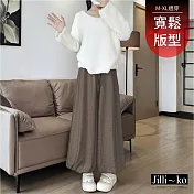 【Jilli~ko】糯米花苞裙褲高腰寬鬆闊腿休閒 J12588 FREE 咖色