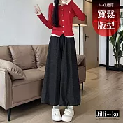 【Jilli~ko】糯米花苞裙褲高腰寬鬆闊腿休閒 J12588 FREE 黑色