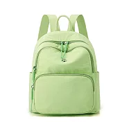 【Sayaka紗彌佳】純色輕量 9口袋收納通勤輕旅後背包 防潑包 媽媽包 薄菏奶綠