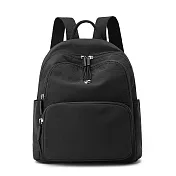 【Sayaka紗彌佳】純色輕量 9口袋收納通勤輕旅後背包 防潑包 媽媽包 -經典黑