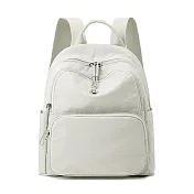 【Sayaka紗彌佳】純色輕量 9口袋收納通勤輕旅後背包 防潑包 媽媽包 -奶油白