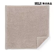【MUJI 無印良品】棉柔軟毛巾手帕 淺米