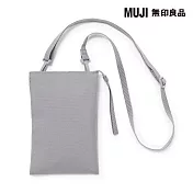【MUJI 無印良品】撥水加工再生聚酯纖維迷你隨身側包 灰色