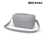 【MUJI 無印良品】撥水加工再生聚酯纖維背面附口袋肩背包 灰色