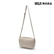 【MUJI 無印良品】撥水加工再生聚酯纖維背面附口袋肩背包 淺米