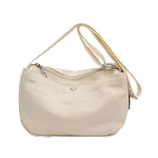 【Sayaka紗彌佳】休閒百搭帆布斜背包 -米白色