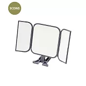 【日本3COINS】旅行化妝神器! 摺疊三面鏡，妝容零死角 黑色