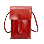 【Sayaka紗彌佳】日系質感復古皮革造型手機萬用收納包 -紅色