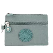 【Sayaka紗彌佳】日本百搭繽紛多色雙拉鍊收納零錢包 -藍綠色