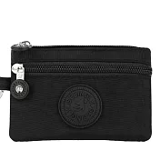【Sayaka紗彌佳】日本百搭繽紛多色雙拉鍊收納零錢包 -黑色
