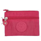 【Sayaka紗彌佳】日本百搭繽紛多色雙拉鍊收納零錢包 -玫玒色